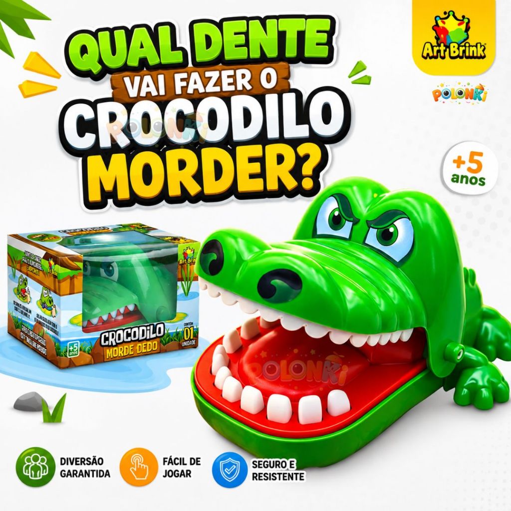 Crocodilo Morde Dedo Jacaré Dentista Brinquedo Infantil Jogo De Mesa  Interativo Aperta Dente