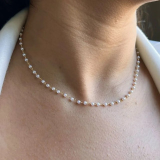 Colar de Pérolas Feminino Gargantilha Elegante