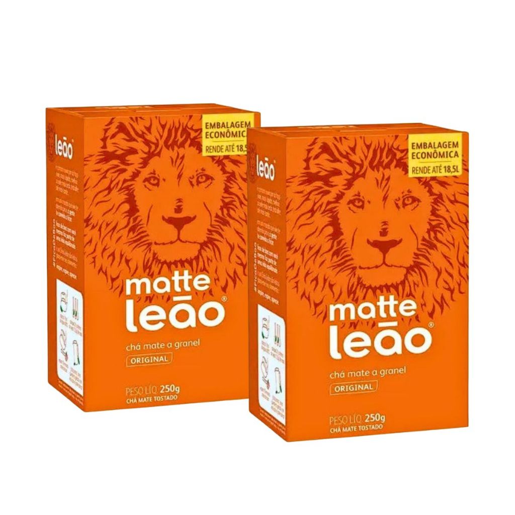 Kit 2un Chá Matte Granel Natural 250g Leão