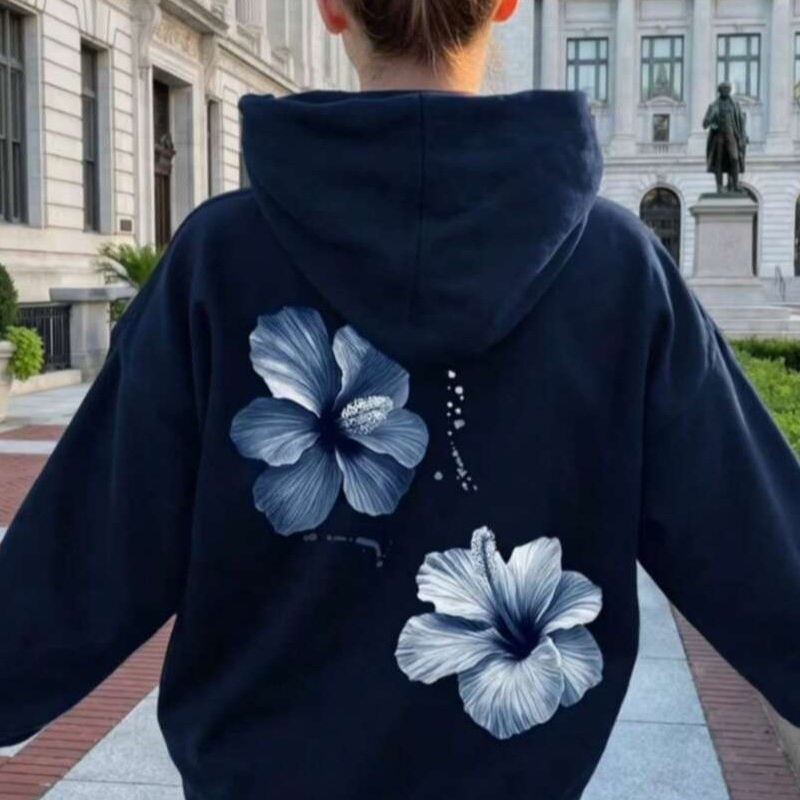 Moletom Blusa canguru feminino Fofo Moderno Confortável Especial Inverno Estampado Novidade frio Quentinha Confortável