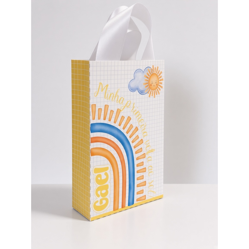 SACOLINHAS P PERSONALIZADAS PARA LEMBRANCINHA DE ANIVERSÁRIO PRIMEIRA VOLTA AO SOL