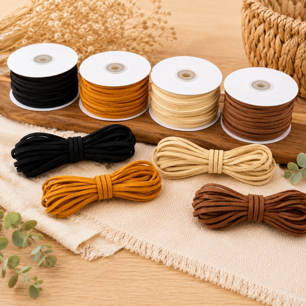 Cordão camurça 3mm 10m ou 50m fio couro tira suede diy choker colar legítimo pulseira decoração