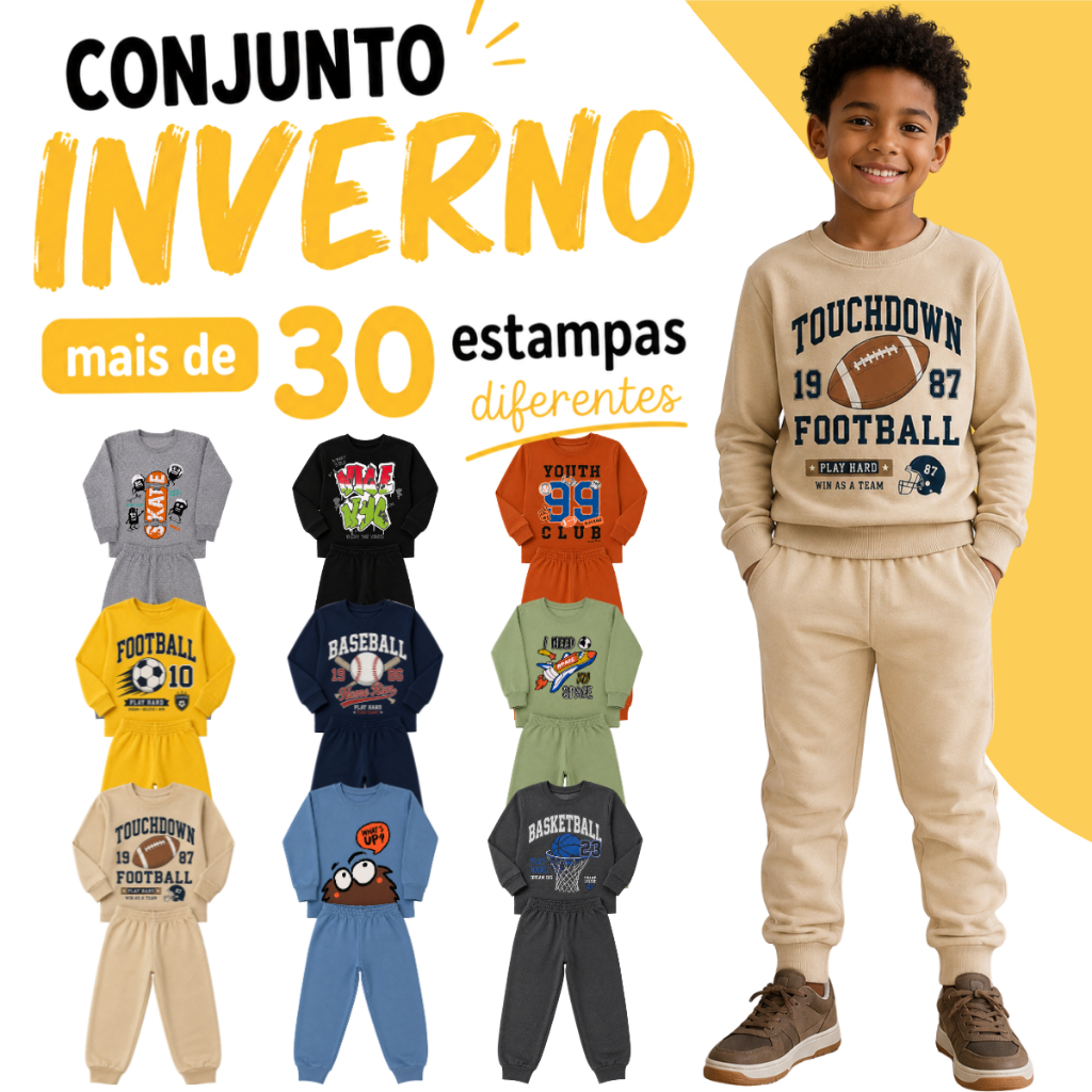 Kit Conjunto 6 ou 10 Peças Moletom Roupa De Bebê Menino Infantil Inverno Masculino Roupa Conjunto Frio Agasalho