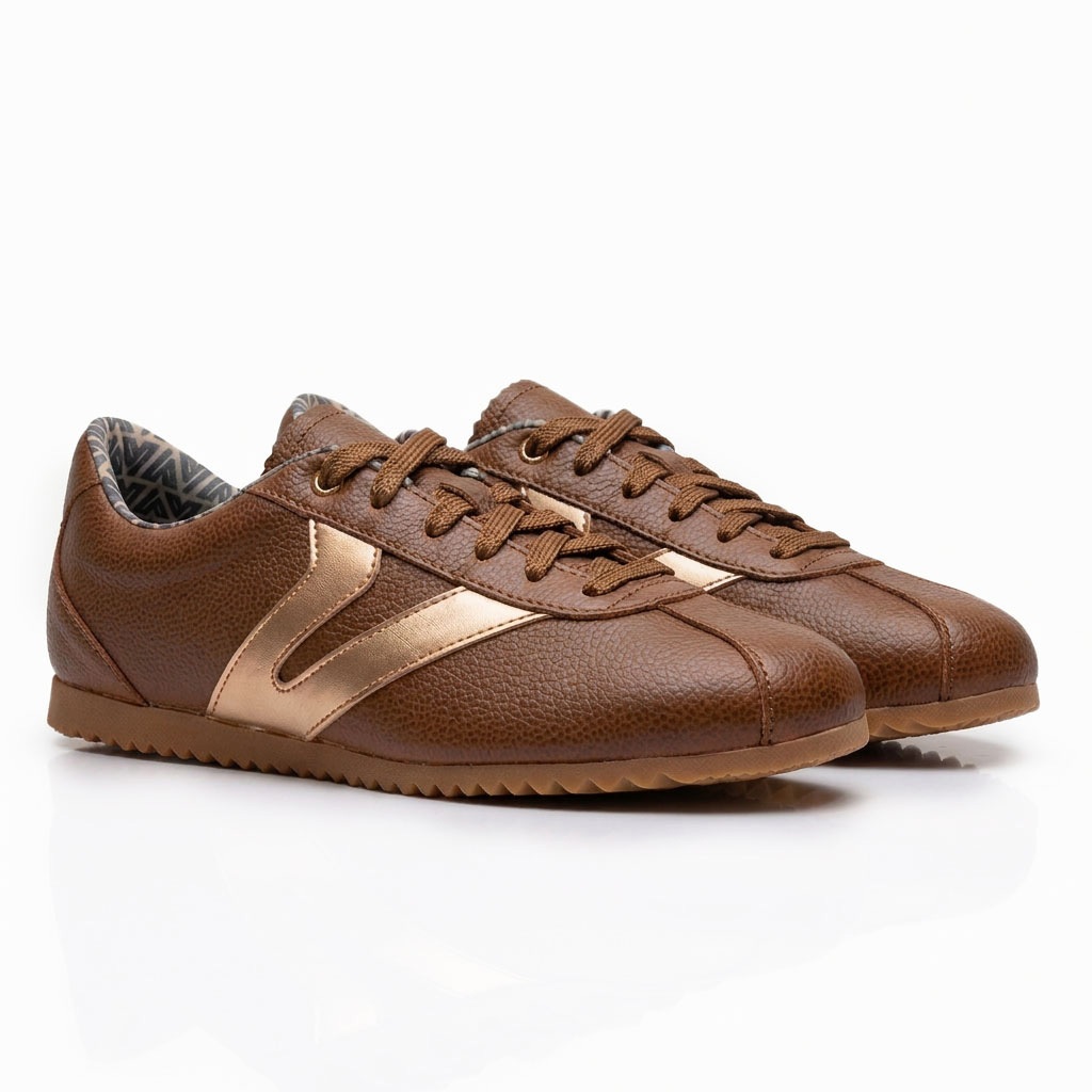 Tênis Feminino Naomi Couro Legitimo Casual Vittal Retrô