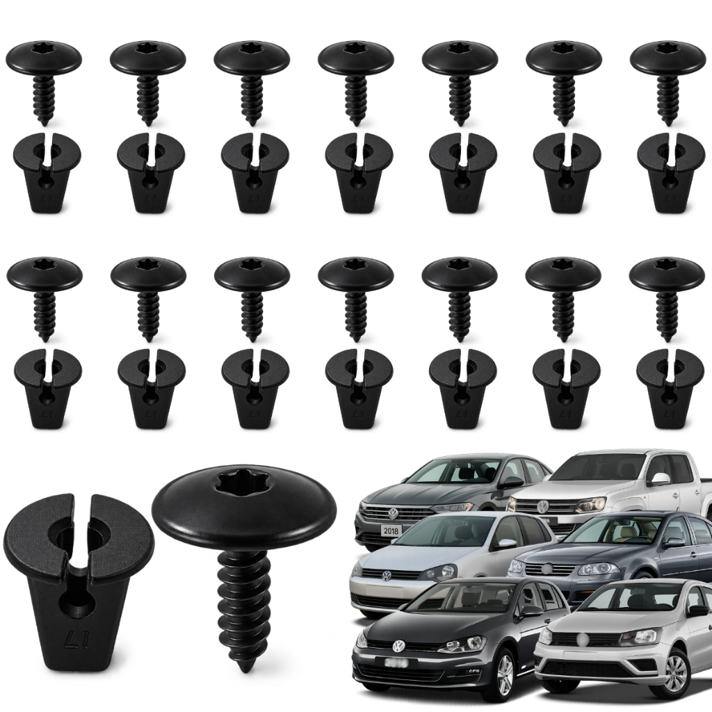 Kit 30 Pcs Bucha Parafuso Parachoque Compativel Linha Vw Gol Fox Passat Bora Amarok Golf Jetta Up!