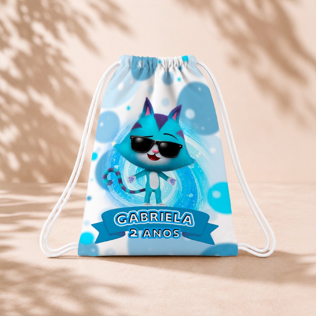 10 Mochila Personalizada Infantil 18x26 Sacolinhas Surpresa Festa Aniversário Lembrancinha A Casa Mágica da Gabby Gatuno