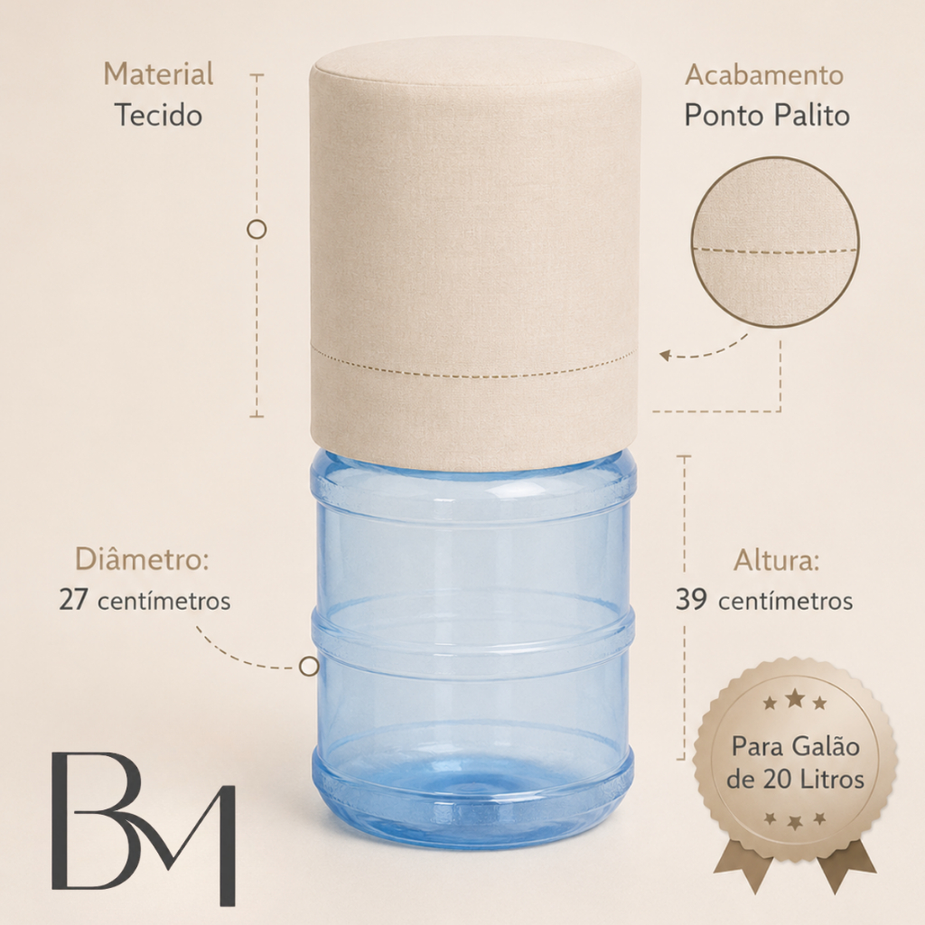 Capa Para Galão de Agua 20L Filtro de água Com Ponto Palito Capinha Protetora e Decorativa