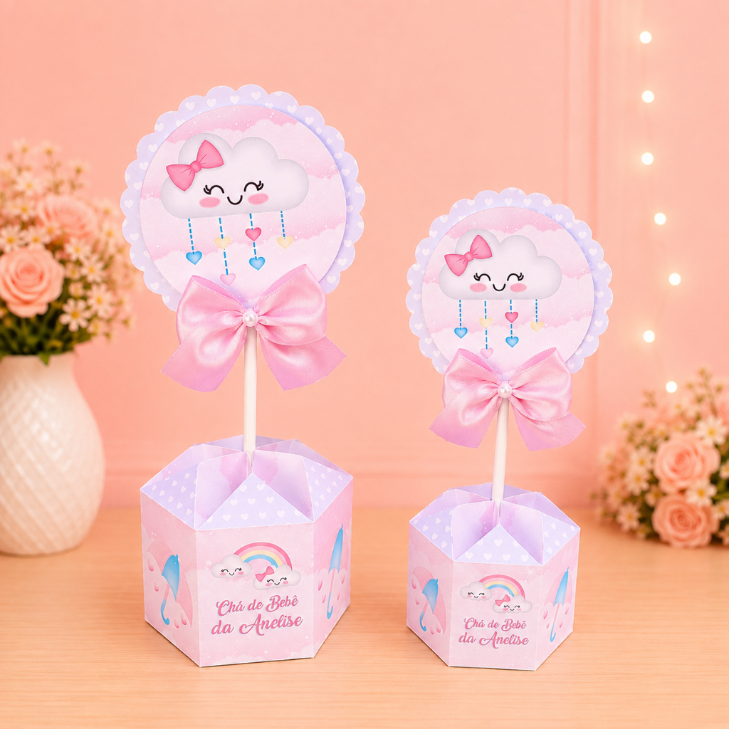 Centro de mesa Chuva de Bênção Amor kit festa lembrancinha caixinha personalizado mimos aniversário