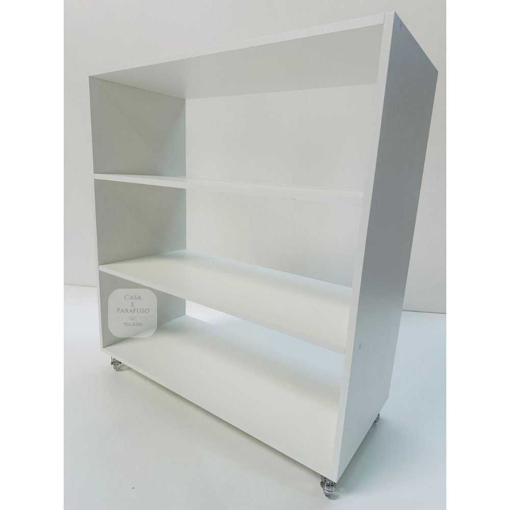 Estante Multiuso com Rodinhas 3 Andares Organizadora Compacta para Loja, Quarto e Closet 86