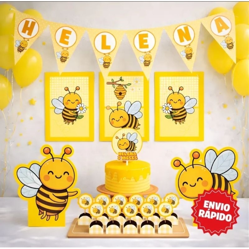 Kit festa Abelhinha Mesversario Abelhinha Aniversário Abelhinha Lembrancinhas Personalizadas Abelhinha Só um bolinho