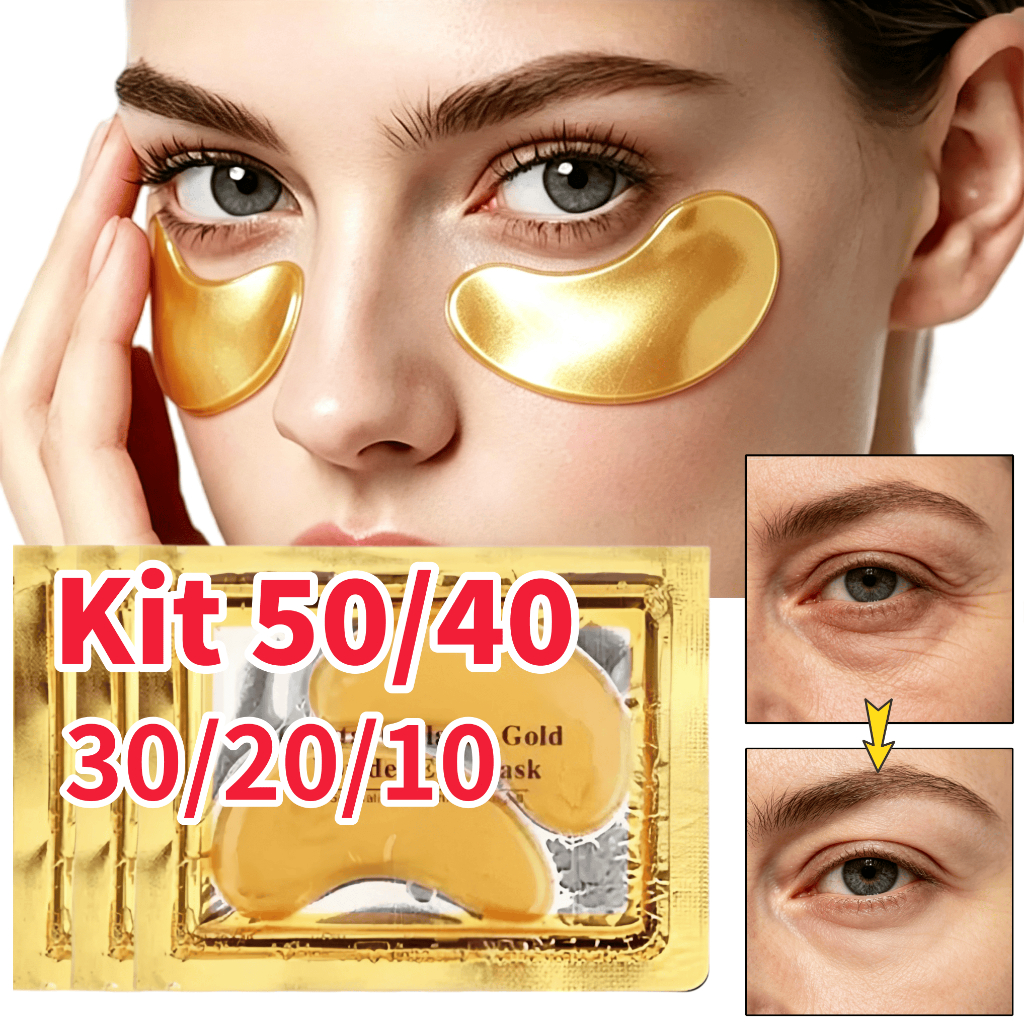 Kit 50/40/30/20/10 Máscaras Colágeno Trata Olheiras Adesivo Antirrugas Gel Pads Skin Care Tratamento Olhos