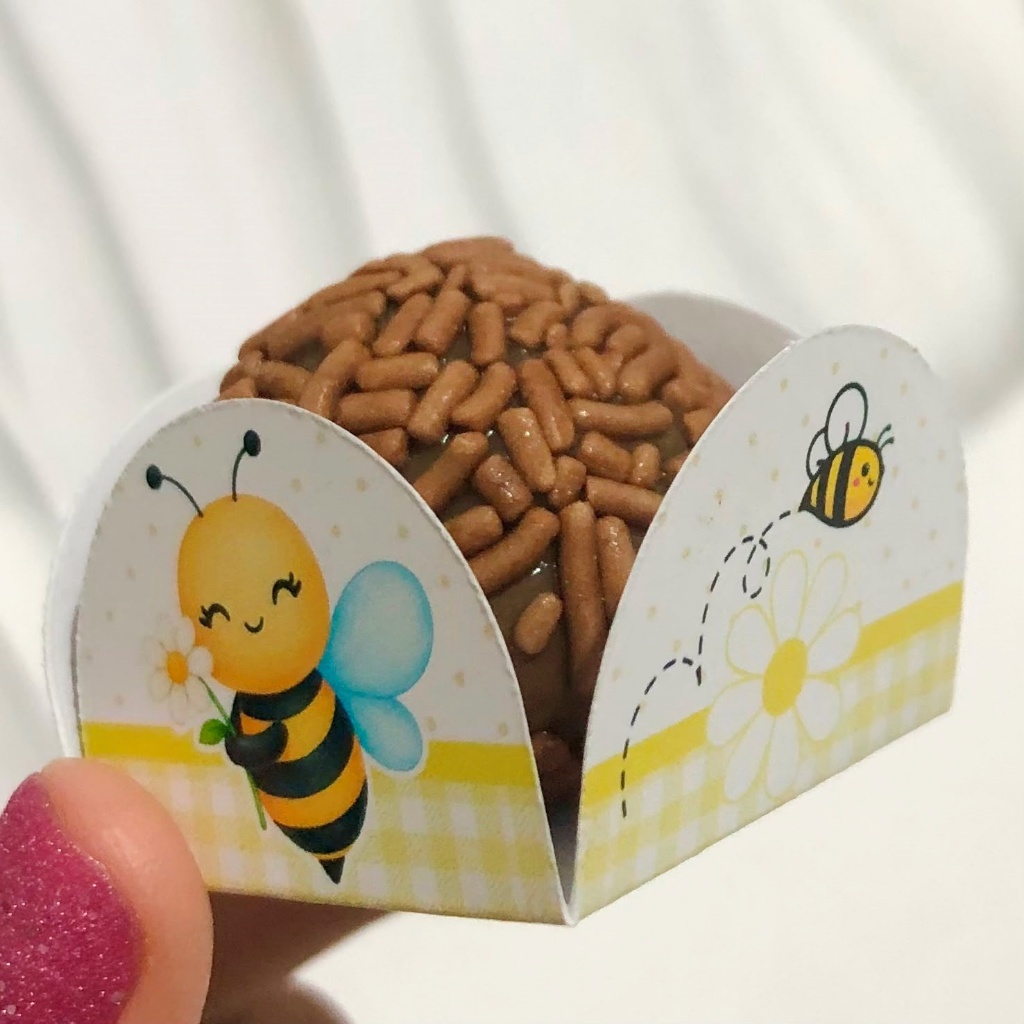 Forminha para Doces Abelhinha | Porta Brigadeiro e Beijinho | Personalizado Festa Infantil