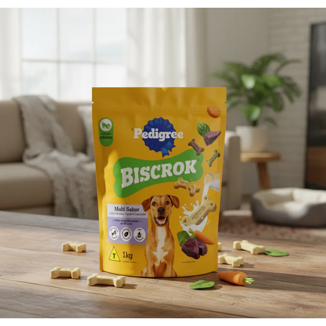 10 unidades Biscoito Pedigree Biscrok Multi para Cães Adulto 1kg