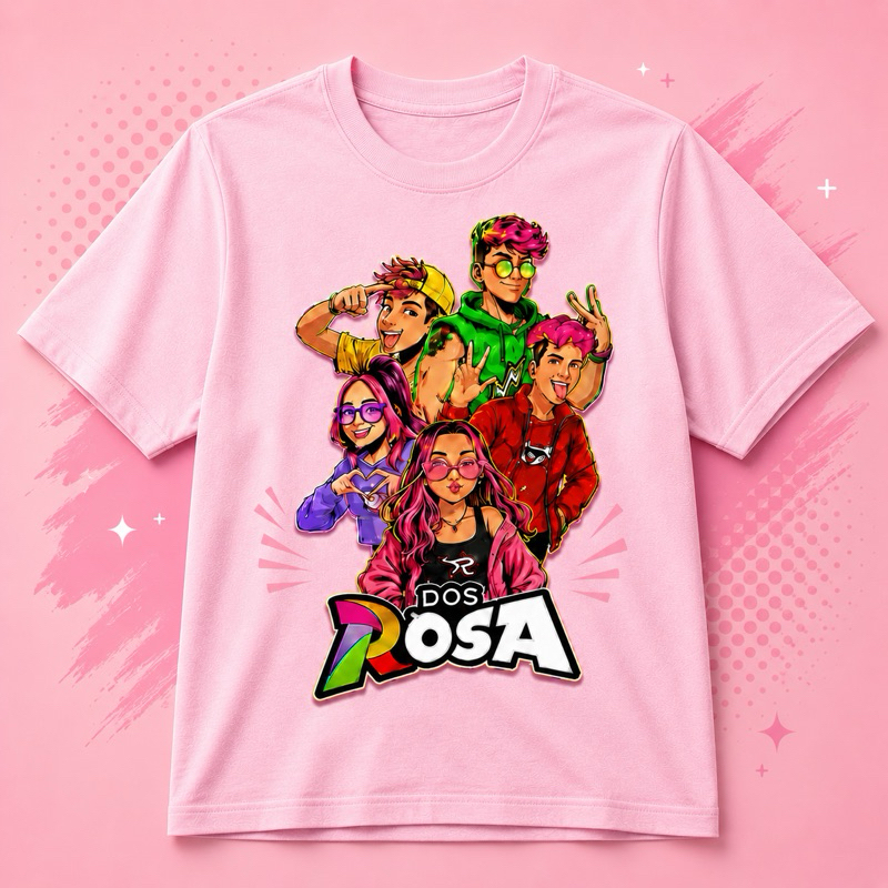 Camiseta Clube Dos Rosa Youtuber Estilosa Feminino e Masculino Estampa Colorida Moderna Confortável Dia a Dia