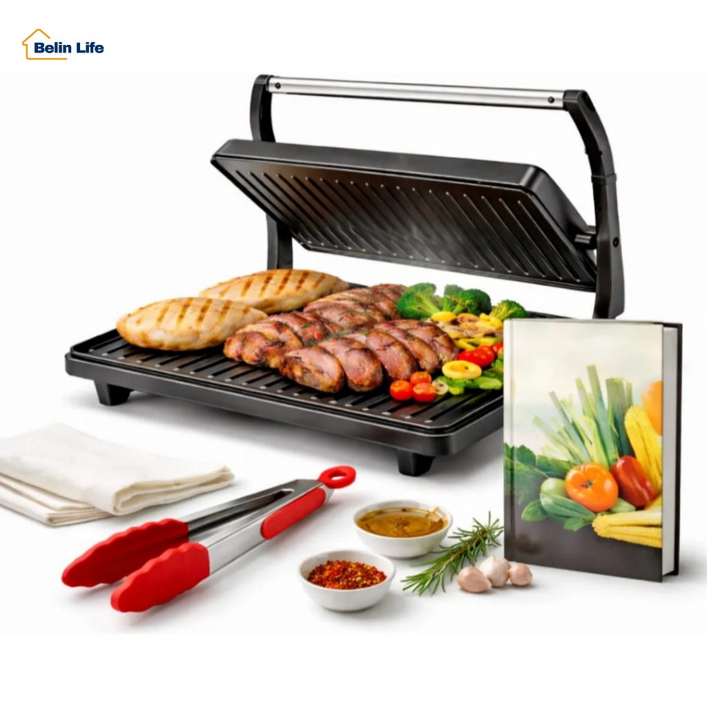 Sanduicheira e Grill Eletrico 1000W Antiaderente Abertura 180 Grelhado 127V / 220V