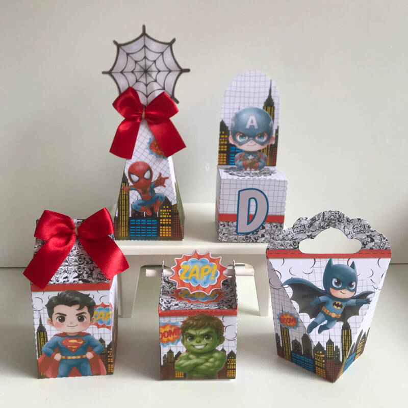 lembrancinha personalizada super heróis kids caixinhas personalizadas(pegue e monte)lembrancinhas de festa infantil