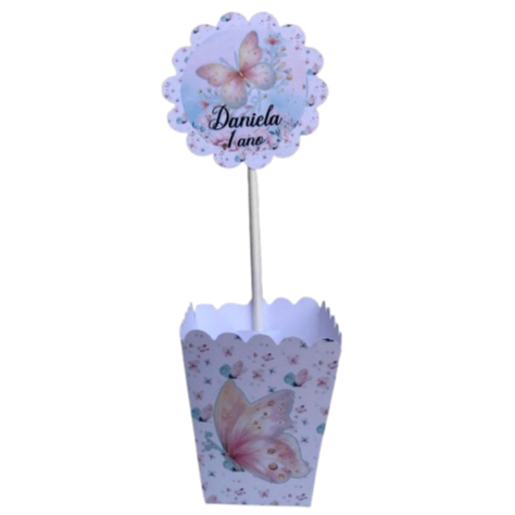 PEGUE E MONTE Centro de Mesa Personalizado JARDIM DAS BORBOLETAS Festa Infantil  Lembrancinhas Mimos