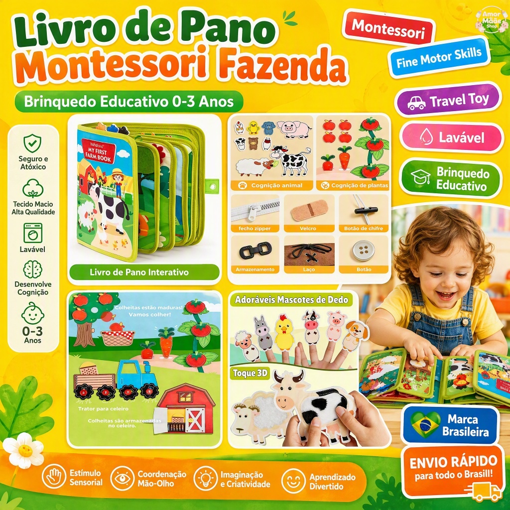 Livro Atividades Aprendizagem Precoce Brinquedo Infantil Tema Educacional Fazenda
