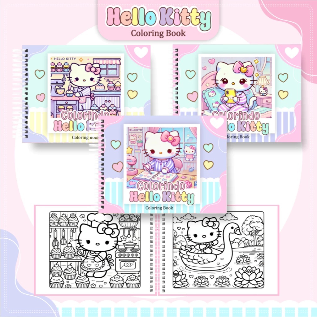 Caderno de Colorir hello kitty 50 folhas - capa dura