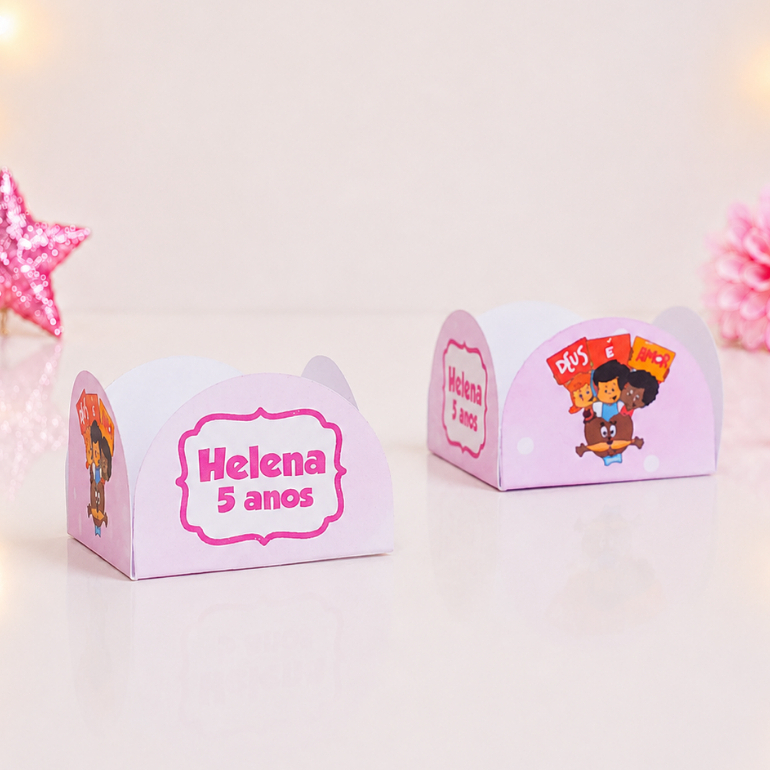 Forminha de Doces Personalizada 3 Palavrinhas Menina / Festa Infantil / Aniversário / Lembrancinha