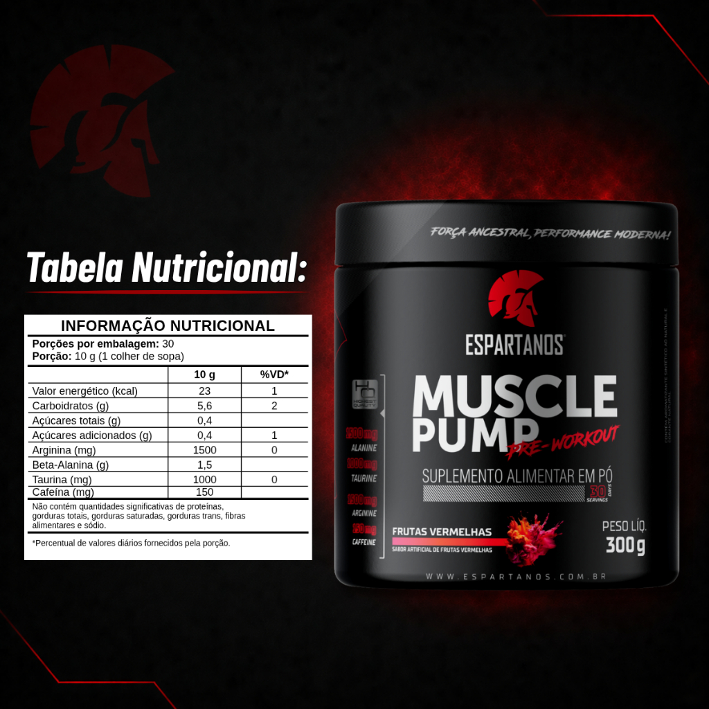 Kit 2x Pré Treino Muscle Pump 300g + Coqueteleira - Espartanos · foto 2