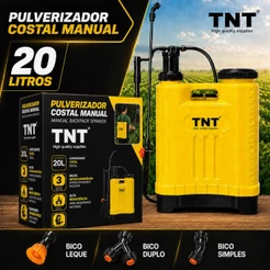 Pulverizador Costal Agrícola 20 Litros TNT com 3 Bicos e Jogo de Reparos