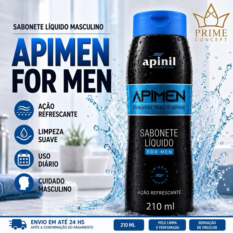 Sabonete Intimo Apinil Liquido Masculino Apimen 210ml