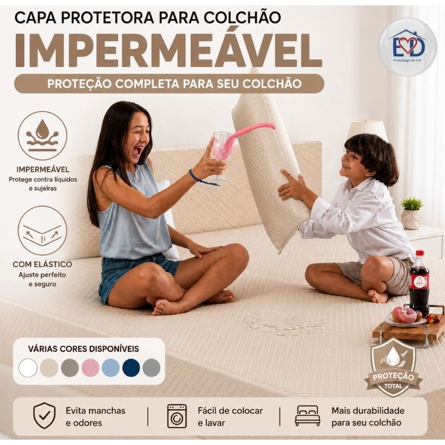 Capa Para Colchão  Impermeável/ Protetor De Colchão Impermeável