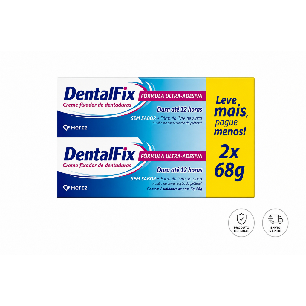 Kit 2 DentalFix Creme Fixador de Dentaduras Sem Sabor (Leve mais, Pague 50 menos)