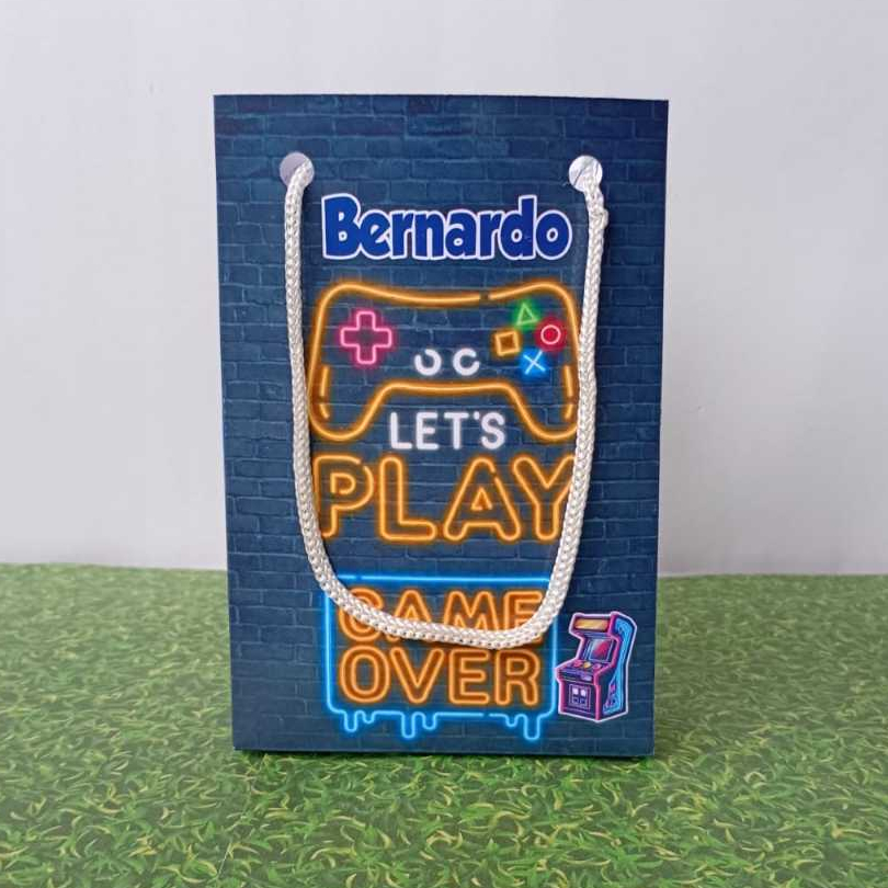Sacolinhas personalizadas Gamer Desmontada Lembrancinha aniversário Gamer Jogos