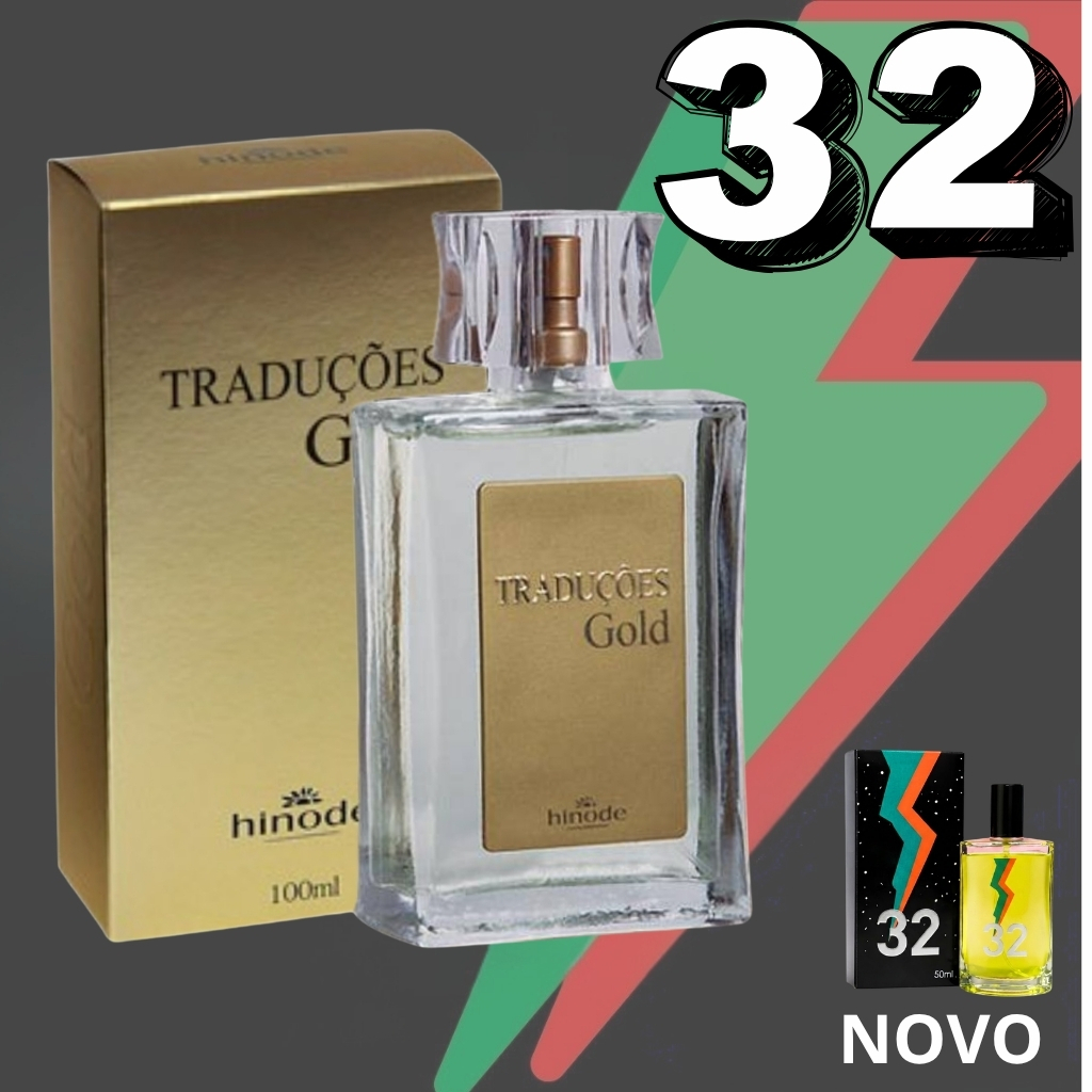Perfume Masculino Traduções Gold Nº 32 Hinode 100/50ml - Animale for Men - Woody Oriental - Aroma Intenso Nova Embalagem