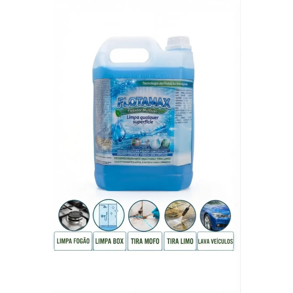 Flotamax original 5L Limpador Multiuso limpeza pesada Profissional Remove Gordura mofo limo