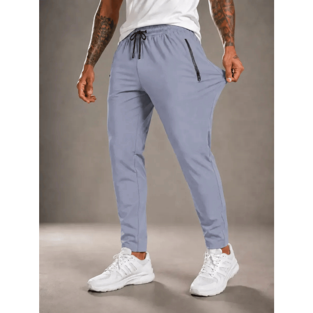 Calça Masculina Tactel Jogger Esportiva Elastano Zíper no Bolso Academia Treino Corrida Verão