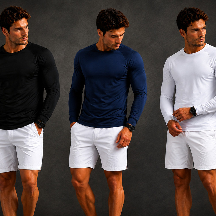 Camisa Segunda Pele Masculina Manga Longa Dry Fit Academia Corrida Treino UV — imagem 2 de 2