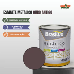 Tinta Esmalte Metálico Cor Ouro Antigo 900ml Para Metais Secagem Rápida