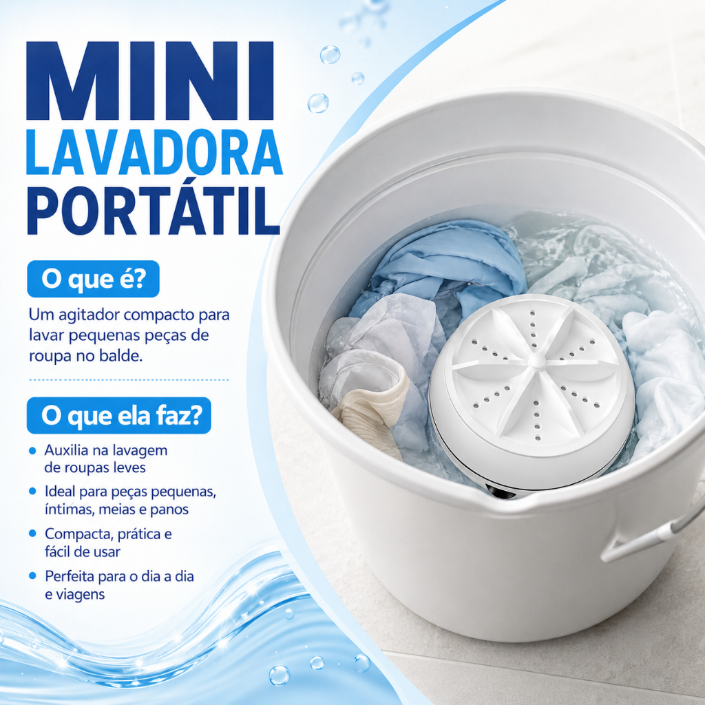 Mini Máquina de Lavar Roupas Panos Toalhas no Balde Portátil Lavanderia USB  Lavadora Para Viagem e Dia a Dia