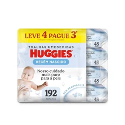 Lenços Umedecidos Huggies Recém-Nascido Leve 4 Pague 3