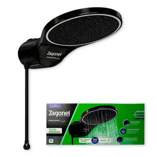 Ducha Eletrônica Moment Black Zagonel 220V 5500W C/ Controle de Temperatura Gradual Chuveiro