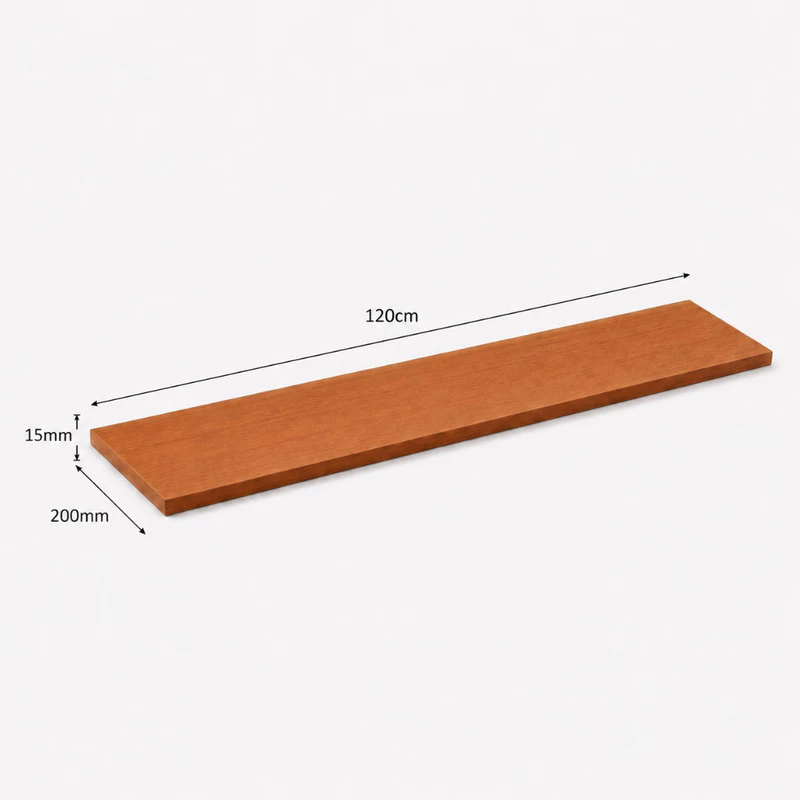Prateleira de Parede MDF Madeirado Freijó 120x20cm com Suporte Invisível — foto 2