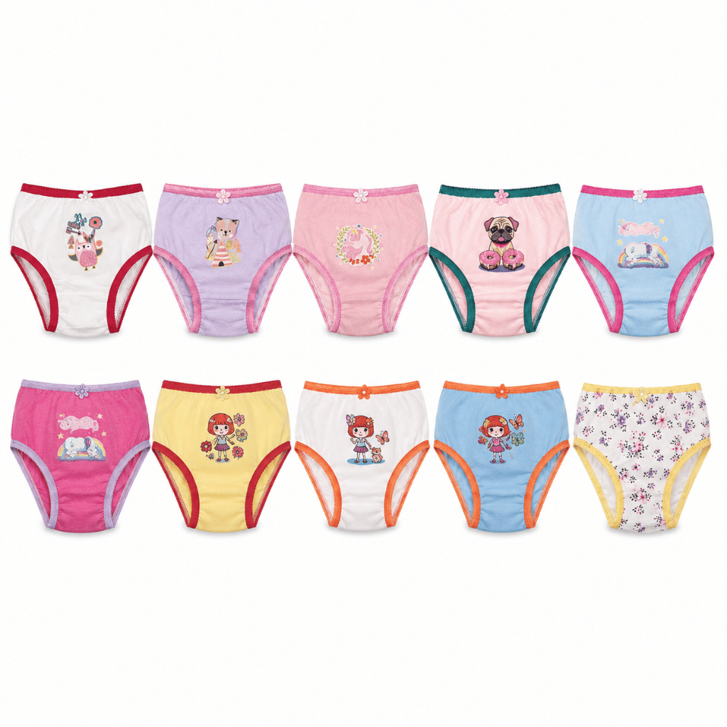 Kit 10 Calcinhas Infantil Menina Sortidas Super Confortáveis