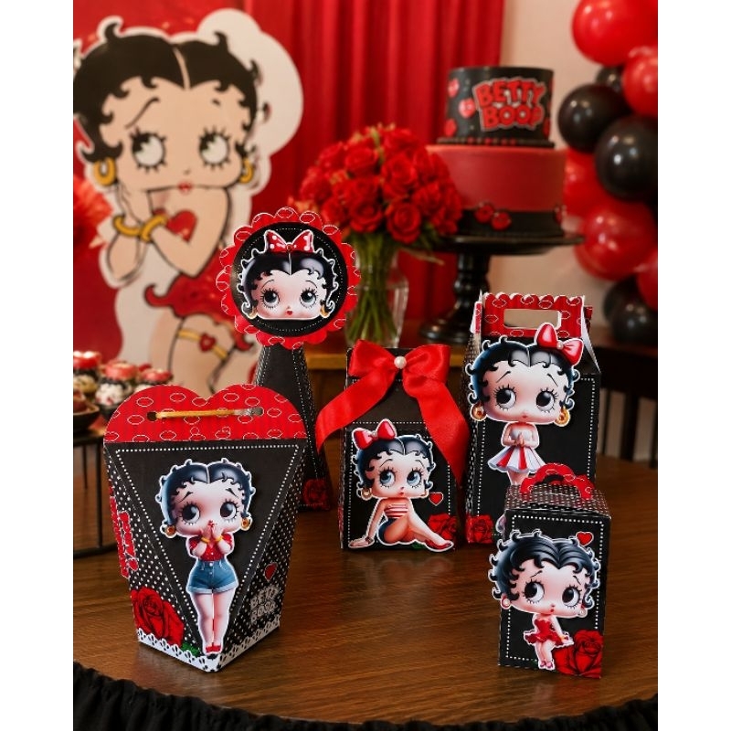 SM - Kit 25 Caixinhas Personalizadas - Betty Boop. Lembrancinhas Personalizadas Infantis/ Decorações e Aniversários.