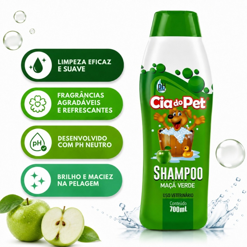 Shampoo e Condicionador 700ml Cia do Pet para Cachorro e Gato Ph Neutro Pet Shop — imagem 2 de 2