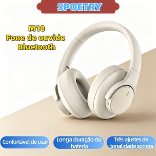 Fones de ouvido Bluetooth sem fio sobre a cabeça, com cancelamento de ruído, dobráveis e de longa duração da bateria