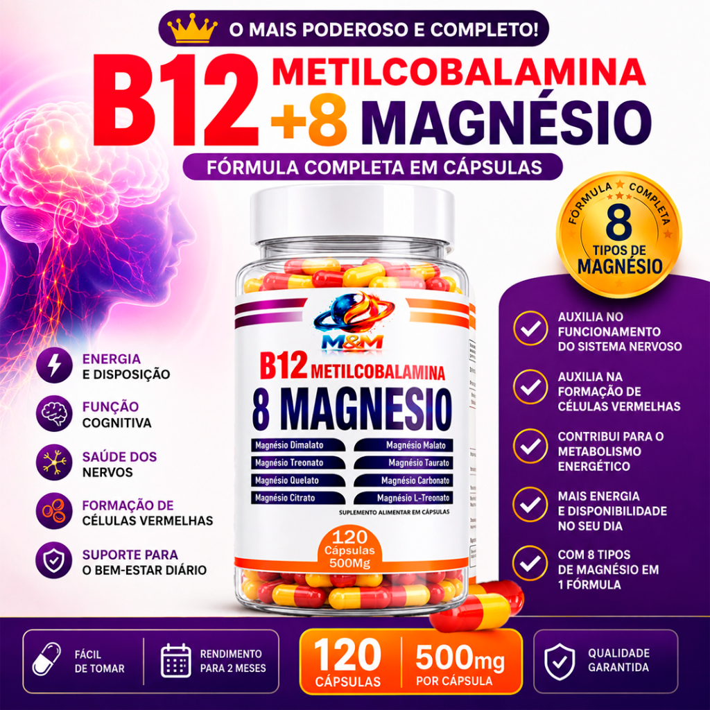 8 Magnésios + B12 Metilcobalamina