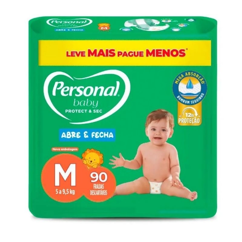 Fralda Protect & Sec 90 Unidades – Tamanho M | Personal Baby