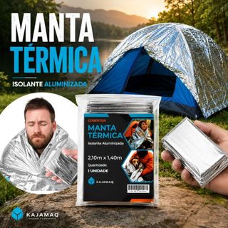 Manta Térmica Aluminizada Kit Para Sobrevivência Manta Térmica Aluminizada Emergência e Camping