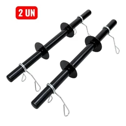 Barra oca 40 cm KIT 2 UN Halter musculação exercícios Anilha preta com presilhas Boby Pump