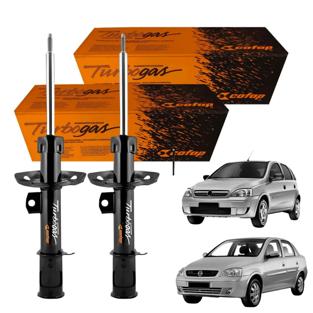 Kit 2 Amortecedores Dianteiro Cofap Corsa Joy Maxx 2002 a 2012