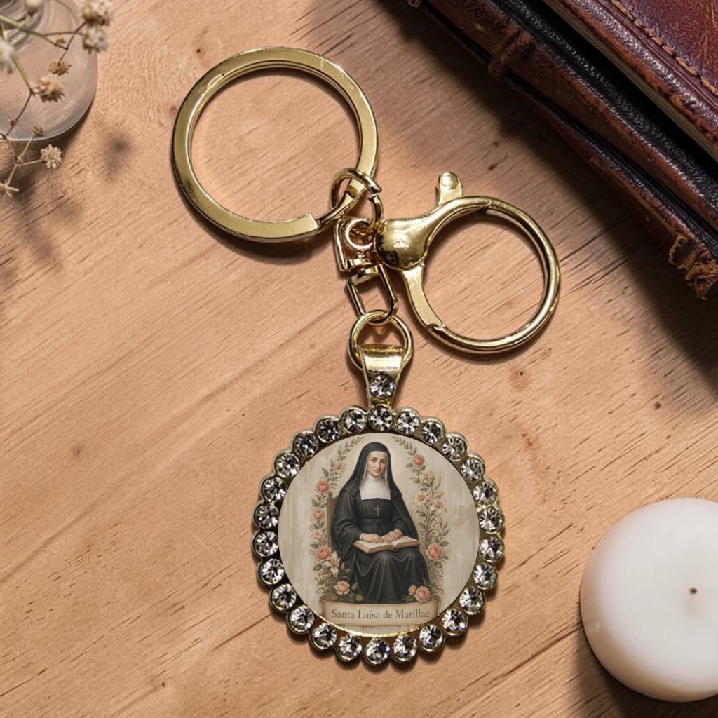 chaveiro religioso luxo santa luisa - santa agueda - nossa senhora perpetuo socorro - nossa senhora saude - medlaha 3cm