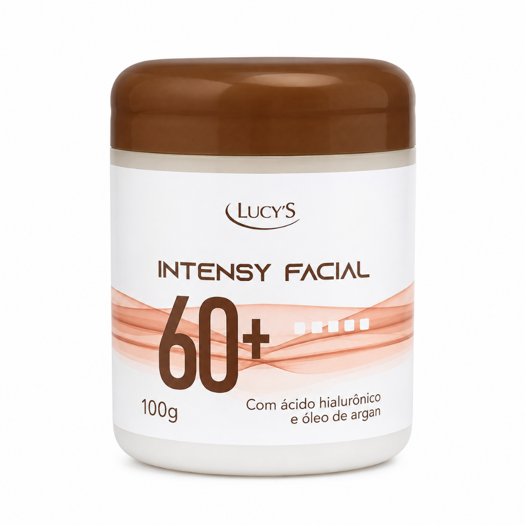 Creme Facial Intensy 60+ Hidratante com Ácido Hialurônico e Óleo de Argan Lucy's 100g